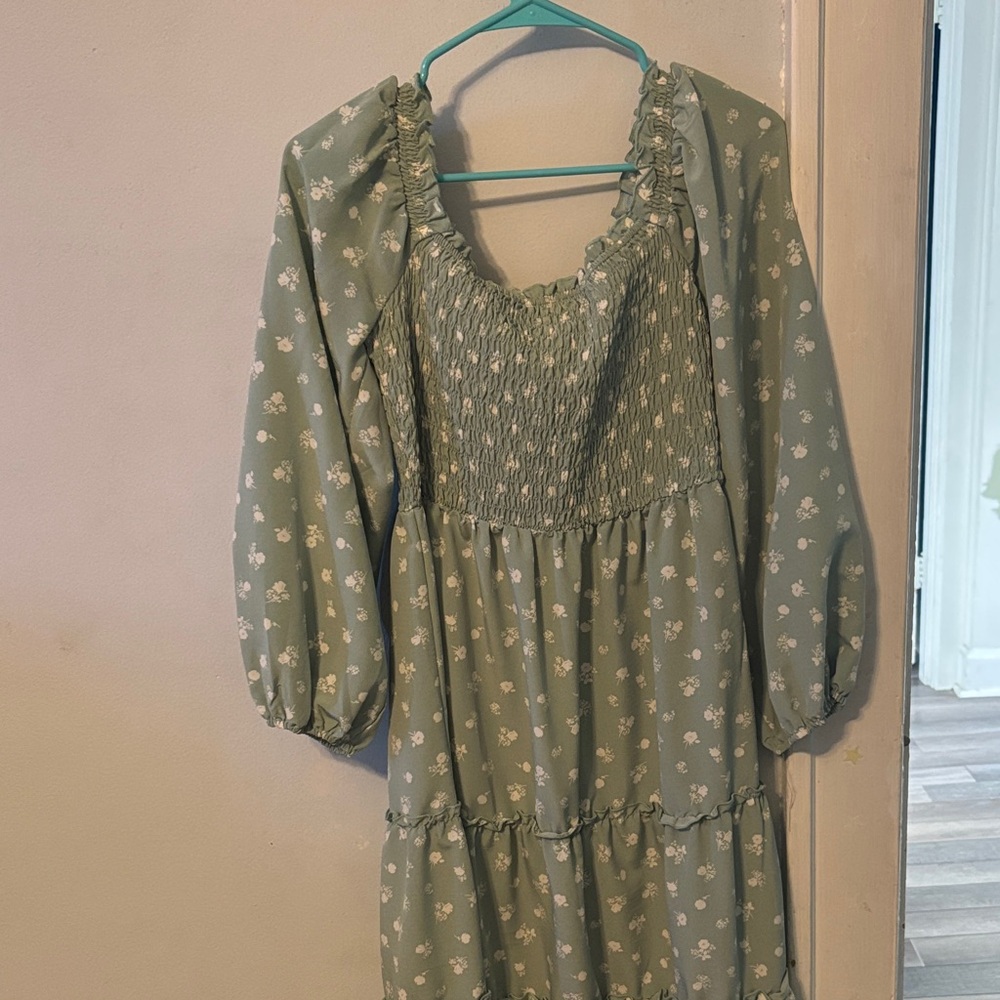 Lily Rose Green Floral Dress